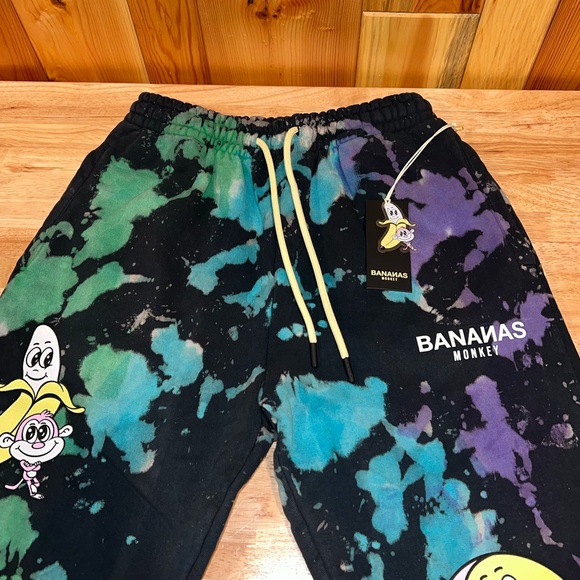 NEW Bananas Monkey ‘Going Bananas’ Tie Dye Heavyweight Sweatpants Joggers NWT - Picture 10 of 11